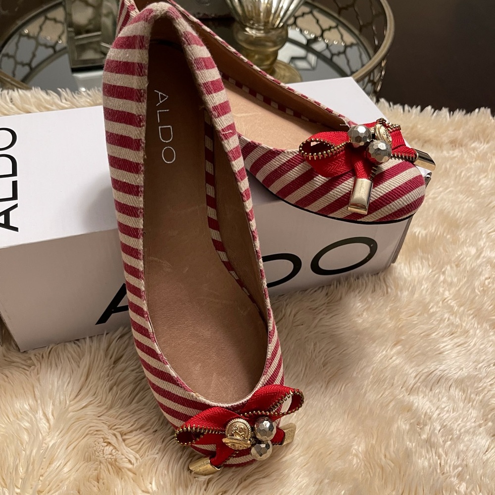 Red and white flats